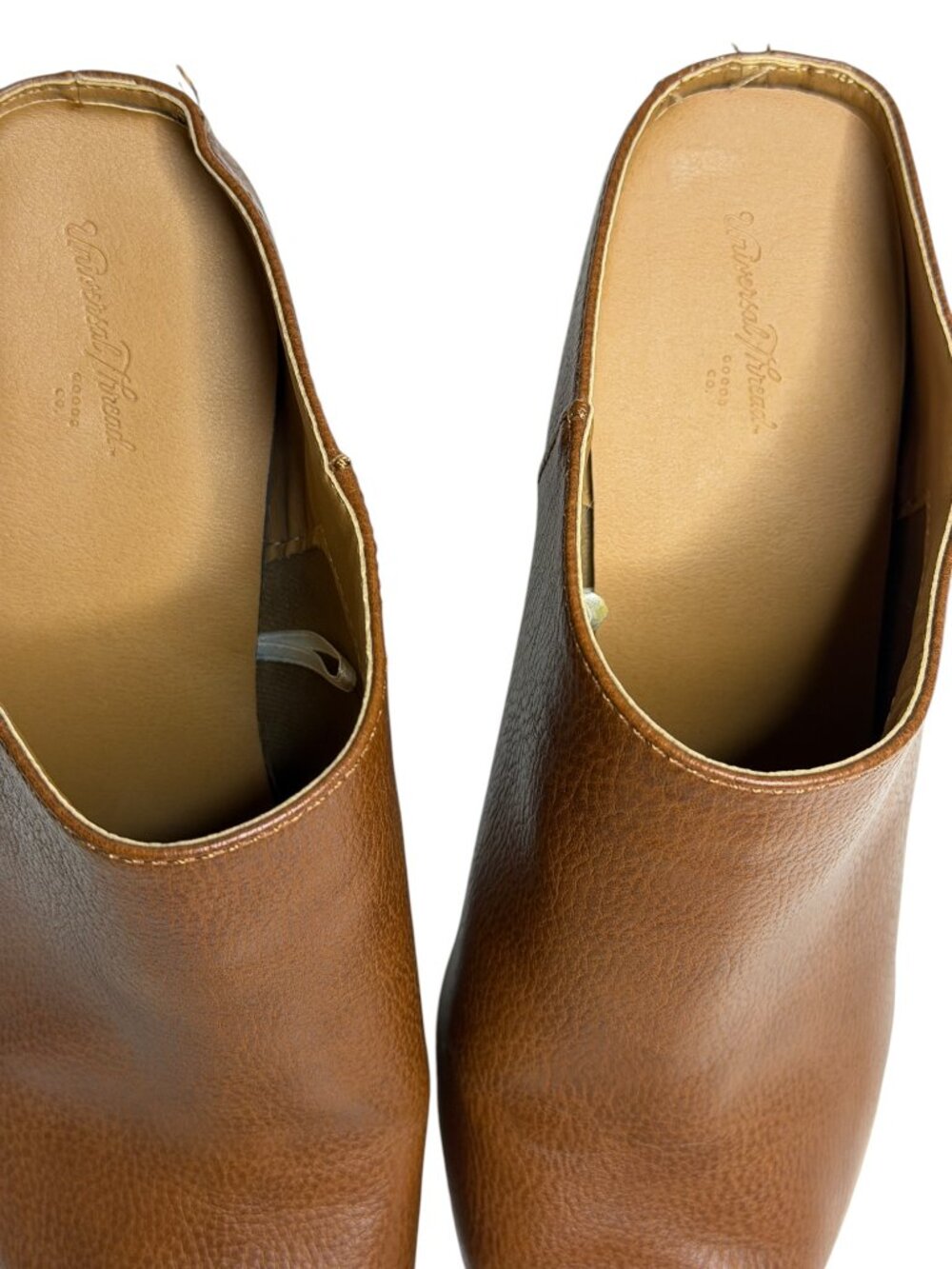 Universal Thread Amber Mules Shoes Pebbled Faux Leather Block Heel Brown 8.5 - Picture 5 of 9